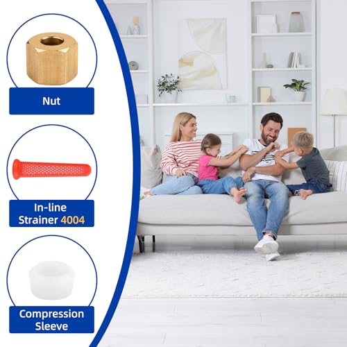 Humidifier Feeding Tube 4335 Compatible with Aprilaire 600 Part Humidifiers 400, 400A, 400M, 500, 500A, 500M, 600, 600A 600M - Strainer Water Supply Repair Kit for April Aire Humidifiers