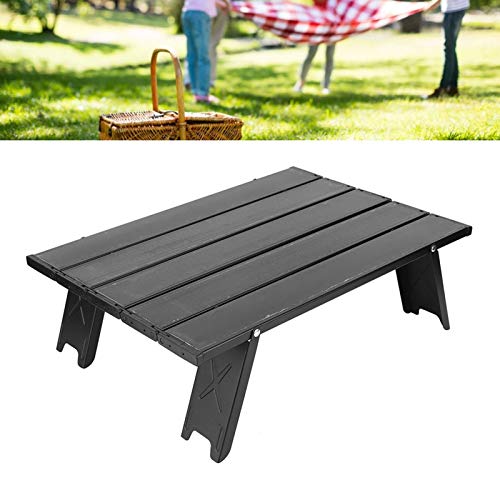 Mesa de acampamento, mesa de churrasco, tamanho compacto durável resistente ao desgaste preto piquen