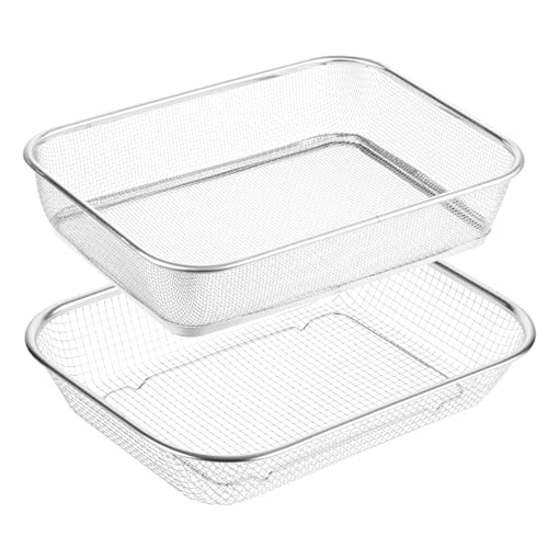 2 tamices de tierra para jardinería, tamiz de roca grande de acero inoxidable, tamiz cuadrado de abono de jardín, tamiz de arena de suciedad, captura aserrín de rocas de suciedad para uso en jardín