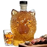 Design Créatif Tête de Loup: Fabriquée avec une sculpture animale 3D frappante, cette carafe décanter whisky incarne le charme thématique whisky et une créativité artistique. Elle offre une valeur à la fois décorative et de collection pour enrichir votre espace d'une personnalité distinctive.