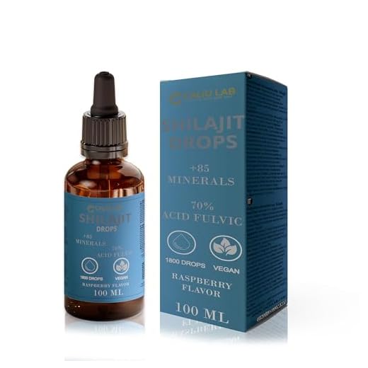 Gotas de Shilajit 70% Ácido Fúlvico – 100ML + 85 Minerales – Complemento Alimenticio Premium Concentrado – Con Minerales Naturales y Sabor a Frambuesa – Energía, Vitalidad y Bienestar General