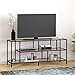 Henn&Hart Rectangular TV Stand with Glass Shelves for TV's up to 60