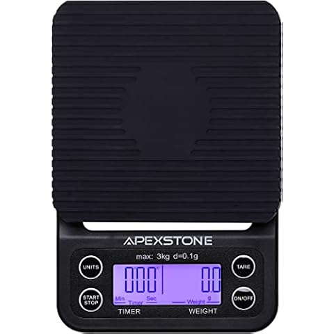 Coffee Scale with Timer Small, Apexstone Espresso Scale with Timer Small, Espresso Coffee Scale with Timer for Pour Over Coffee (Batteries Included) Cover
