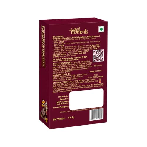 Image of Schmitten Luxury Chocolate Gift Box Pack | Assorted Milk & Dark Chocolate Bars | Premium Selected Ghanian Cocoa Beans | Gift Hamper for your Loved Ones and Valentine's Day, Treat - 2x64.5g