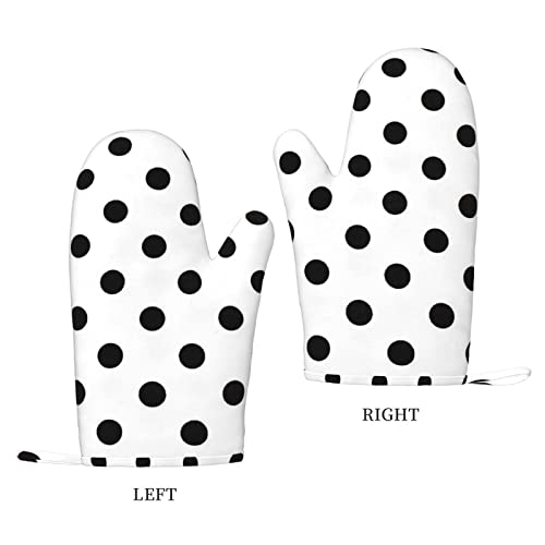 Polka Dot Printed Silicone Anti-Scald Gloves, Oven Mitts, Used For Cooking, Grilling, Kitchen Oven Gloves. #TOP1