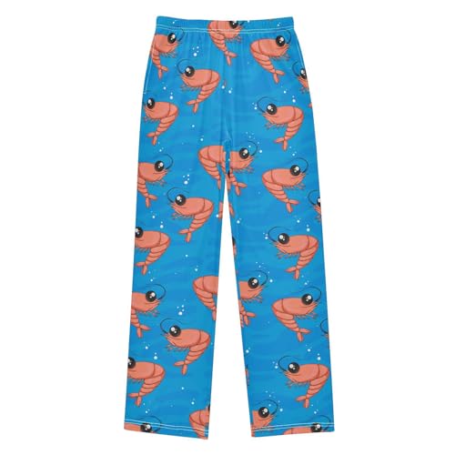 ZZXXB Lovely Shrimp Boys Long Pants Soft Trousers Elastic Waist Kids Lounge Bottoms with Pockets S-XL
