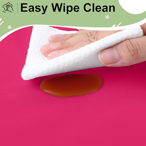 Image of misaya 4 Packs Disposable Plastic Table Cloth, 84 inch Round Waterproof Tablecloth, Leakproof & Sturdy Decorative Table Covers for Picnic, Party, Outdoor and Back to School, Hot Pink