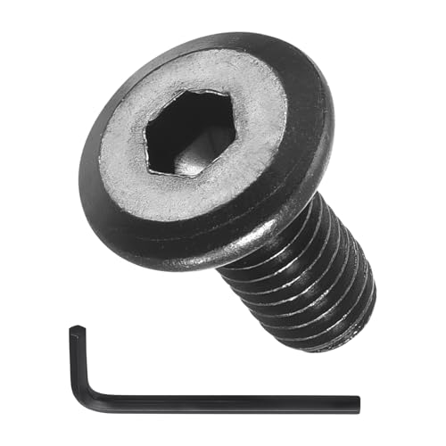 Image of METALLIXITY Flat Head Hex Socket Cap Screws Bolts(M6-1x12) 20Pcs, with Wrench Steel Hex Socket Furniture Bolts Screws - for Furniture Woodworking Project, Black Tone
