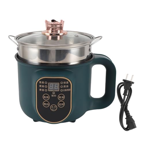 Olla Arrocera, Olla Arrocera Antiadherente de 1,8 L con Cesta para Cocinar Al Vapor, Multicocina, Olla Eléctrica Pequeña con Reserva Inteligente para (Enchufe europeo 220V)