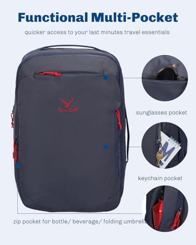 Image of Hynes Eagle Travel Backpack TSA Personal Item Bag Flight Approved Dark Blue