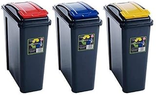 Wham 25 L Slimline Home Plastic Recycling Bin 3-Piece Set Red / Blue / Yellow