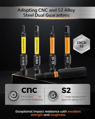 Image of COMOWARE Hex Key Drill Bit Set, Magnetic Tips, Quick Release, Pack of 20