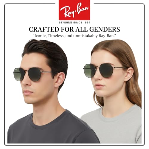 Image of Ray-Ban RB3565 JACK Square-Round Shaped Sunglasses for Men & Women with Official RAYBAN Eyewear Kit
