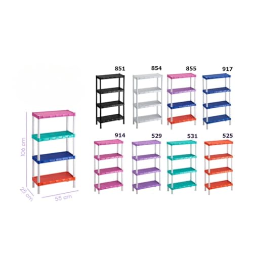 Estante Modular Preta Com 4 Prateleiras E Pezinhos