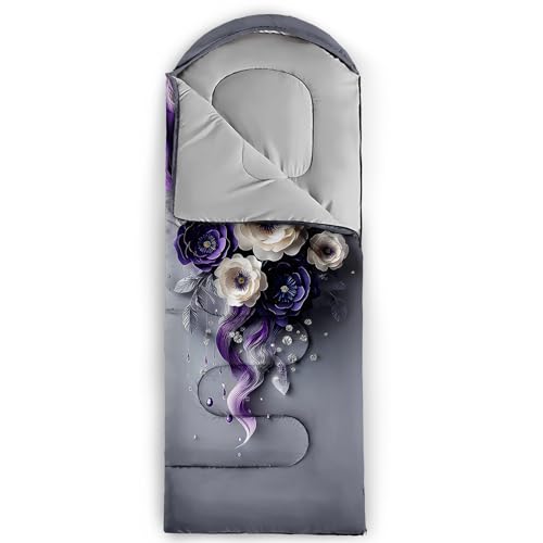 Image of QOOMO Ball Flower Camping Sleeping Bags,3 Season Warm & Cool Weather,Lightweight,Waterproof Sleeping Bags for Adults & Kids,Traveling,and Outdoors,Camping Gear Equipment