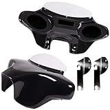 Vector Batwing Fairing Compatible with Harley Davidson Road King & FLHTC Electra Glide Classic - Fiberglass Motorcycle Fairing with 2x 6'x9' Speaker Cutouts - Road King Motorcycle Windshield