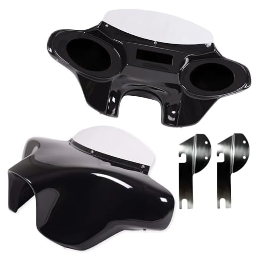 Compatible with Harley-Davidson Road King fiberglass batwing fairing with 2x6"x9" speaker cutouts by Vector Batwing Fairings