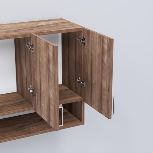 Image of SPECIALITY PANELS 3 Door Modular Wall Mounted Kitchen Cabinet with Organizer Shelf Space Saving Storage Unit | Engineered Wood Cupboard for Kitchen Living Room Organizer Furniture | DIY Assembly