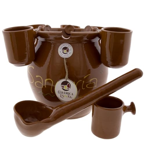 CERÁMICA ESPAÑA | Sangría | Sangría de cava | Sangría de vino | Sangría de sidra | Conjunto Sangría - Modelo M01 | 6 personas | 100% Hecho a mano | 33x33x24 cm | 4 litros