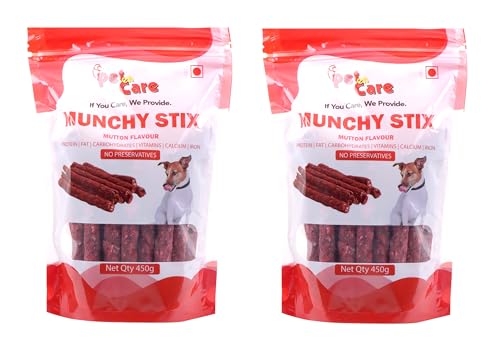 Pet en Care Dog Treat Munchy Sticks, Chew Sticks, Mutton Flavor 450 GMS (Set of 2), Total 900 GMS Pack|Dog Treats for All Breed Dogs Pet en Care Dog Treat Munchy Sticks, Chew Sticks, Mutton Flavor 450 GMS (Set of 2), Total 900 GMS Pack|Dog Treats for All Breed Dogs