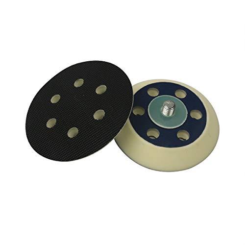MAXMAN 3 Inch 6 Holes Hook and Loop Backing Pad Polishing Buffing Backing Pad for DA Sander Car Polisher Buffer, Flexible-Edge PU, 5 16 -24 Threads,2-Pack