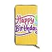 Produktbild JHGFG Yellow Letter Alles Gute zum Geburtstag Echtes Leder Geldbörse Lange Damen Geldbörse Handtasche Multi Kartenhalter Organizer Für Frauen Angepasst