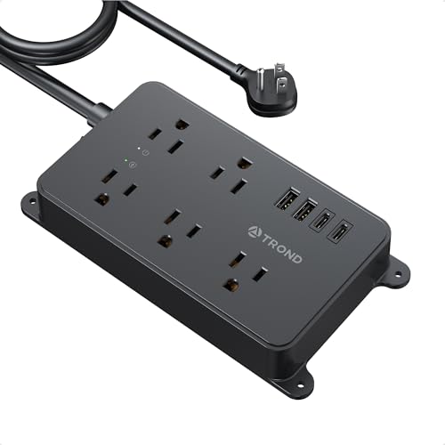 Image of TROND Surge Protector Power Strip with USB, 10ft Extension Cord, ETL Listed