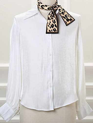 Allegra K Leopard Ribbon Long Narrow Skinny Scarf for Women Hairband Waistband Belt Bag Handle Accessory2