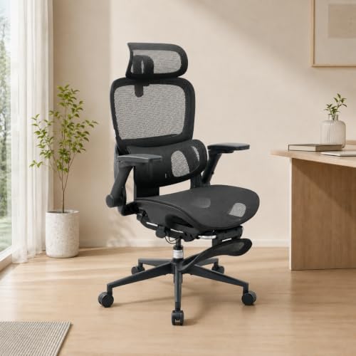 Image of SIHOO B300 PRO Ergonomic Office Chair with Footrest, 300 LBS, Dark Black