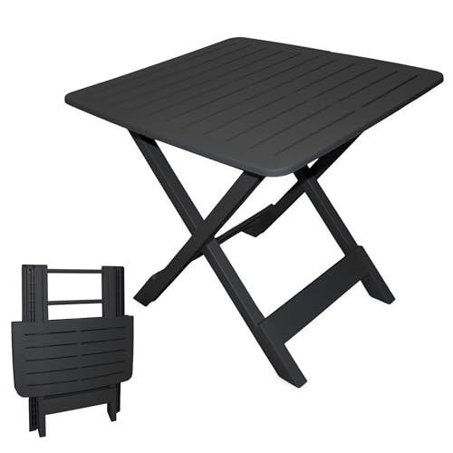 Spetebo Klapptisch n anthrazit - 79x72x70 cm - Garten- oder Campingtisch - ideal als Beistelltisch