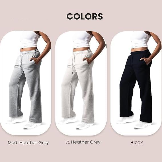 Common Stitch 3 Pack Sweatpants Women, Wide Leg Womens Sweatpants, Workout - Yoga Pants (Available in Plus) - Image 5
