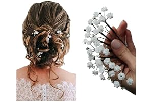 Set of 5 Delicate and Enchanting Babys Breath Hair Pins