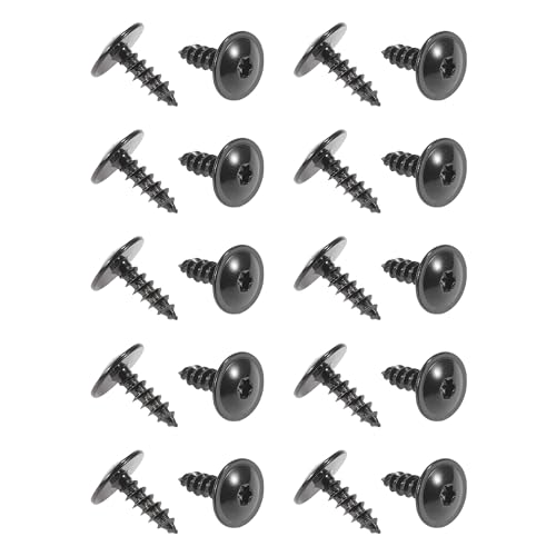 VekAuto 20 Pcs Car Fender Liner Splash Shield Bumper Cover Screw Compatible for Audi A3 2006-2013, Durable Metal Black License Bracket Tapping Screw Bolt