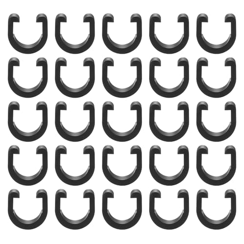 HARFINGTON 100pcs Bicycle Cable Clamps C-Clips Housing Hose Guide U-Clips Brake Derailleur Shifter for MTB Road Bike, Black