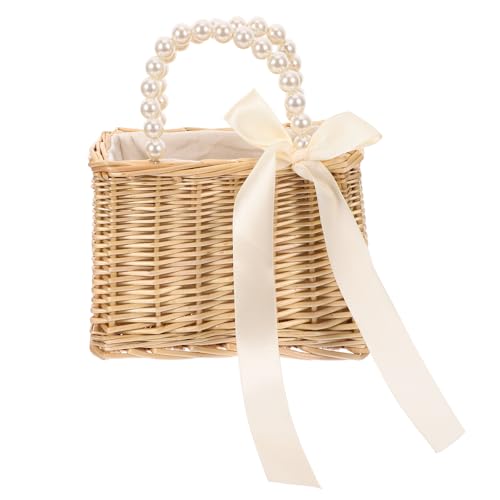 1pc Pearl Handbag Straw Crossbody Bag Womens Purse Womens Cross Body Purses Summer Purses Crossbody