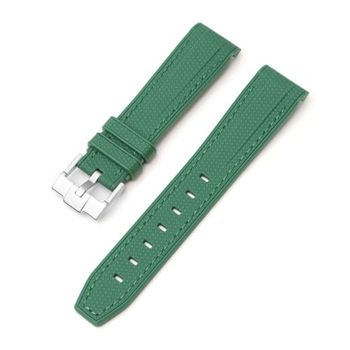 POYNMRE Correa de silicona compatible con Swatch X Omega Moonswatch compatible con Rolex 20 mm 22 mm Suave impermeable curvada Reemplazo de correa de reloj for hombres y mujeres(Dark green green)