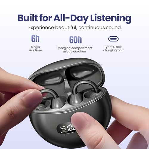 Écouteurs à clipser sans fil Bluetooth étanches à clip ouvert pour sport et running