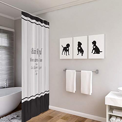 Sumgar Black And White Wall Art Bedroom 3 Piece Modern Canvas Paintings Animal Prints Dog Silhouette Pictures Bathroom Artwork Set Nursery Puppy Lover Pet Gifts Home Decorations,12X16 Inch #TOP1