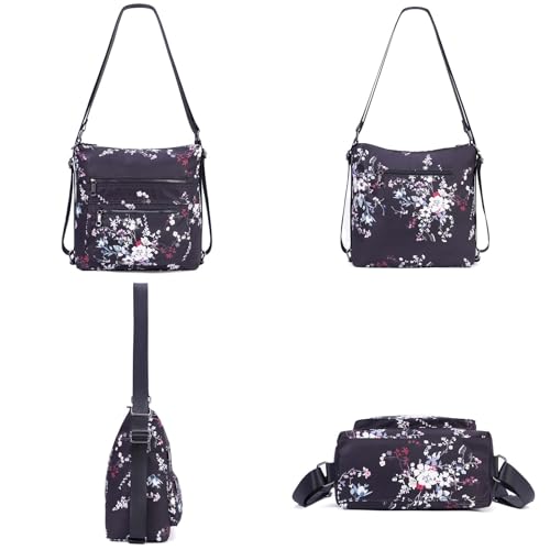 Multiple Compartments Satchel Handbags Waterproof Nylon Crossbody Bags for Women Adjustable Strap Tote for Ladies2