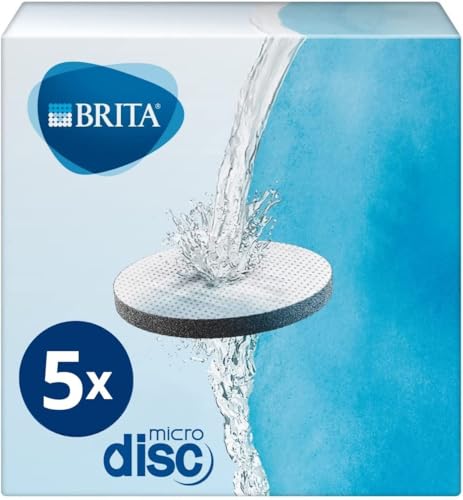 BRITA MicroDisc (pack de 5) Filtres à eau pour bouteilles filtrantes & gourdes - réduit* certains PFAS***, le chlore, des particules fines ≥ 15 µm et...