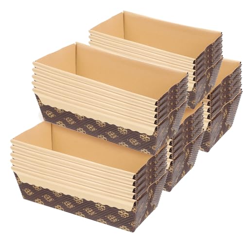 NUOBESTY Moldes de Papel para Hornear 25 Unidades Rectangulares 6.69X3.74X1.96 Pulgadas para Cupcakes, Postres y Celebraciones