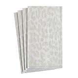 Caspari Zanzibar Paper Guest Towel Napkins in Silver, Four Packs of 15