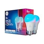 GE Cync A19 Smart LED Light Bulbs, Room Decor Aesthetic Color Changing WiFi Lights, LED Indoor Light Bulb, Compatible with Alexa and Google (2 Pack)