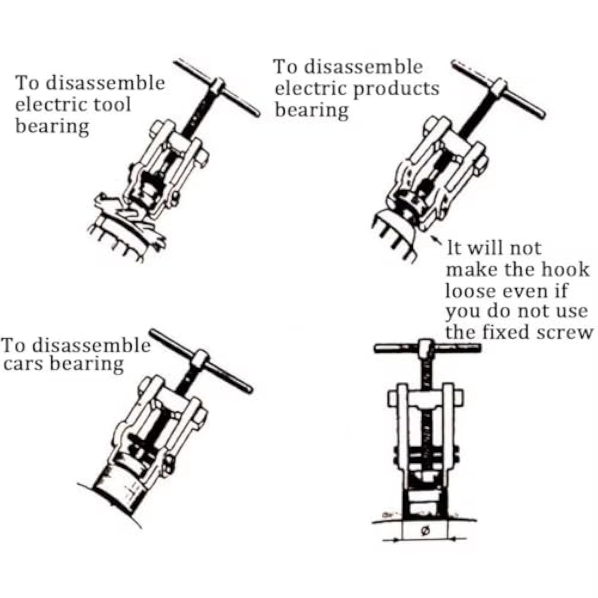 2 Jaw Carbon Steel Forged Bearing Gear Puller Remover