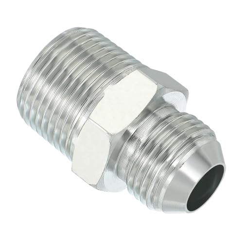 Image of PATIKIL Pipe Adapter Connector 7 /8 inch Male 74 Flare JIC x 3 /4 inch Male R Pipe Fitting Oil Feed Restrictor Fitting Hydraulic Connector for Oil Steam Water Pipelines System