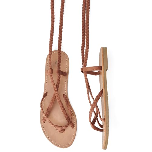 Image of Trary Sandals Women, Lace Up Sandals for Women, Sandals for Women Dressy Summer, Open Toe Gladiator Sandals, Flat Sandals for Women Dressy, Beach Sandals for Women, Summer Sandals for Women 2023