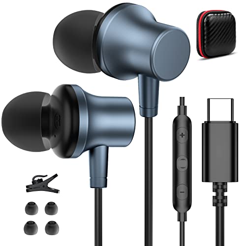 Auriculares USB C para Samsung Galaxy A53 A33 S22 Ultra S21 Fe Pixel 7 6a Pro, USB C Auriculares con Cable Micrófono In Ear Auriculares para iPad Pro 2022/2021/Pad Air 5 Mini 6 para Xiaomi 12 OnePlus Cover
