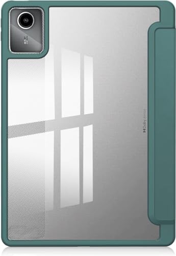 Image of ProElite Cover for Motorola Pad 60 Neo 11 inch 2025, Smart Flip Case Cover for Motorola Pad 60 Neo 11 inch 2025 with Pen Holder, Dark Green [Transparent Back]