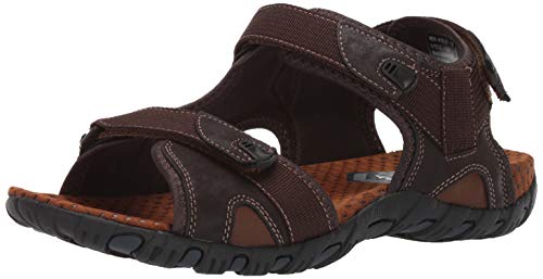 Nunn Bush mens Rio Bravo Three Strap Outdoor Sport River Sandal With Hook and LoopClosure