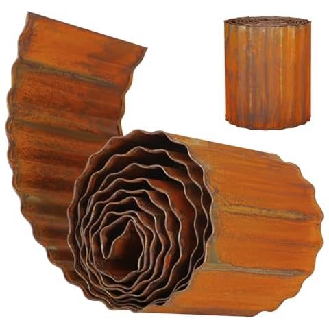 Elecoman Corrugated Metal Landscape Garden Edging Border,10 Inch x 20 FT Sturdy Steel Landscape Lawn Edging,Perfect for DIY Raised Flower Bed Tree Surrounds and Landscaping Borders Cover